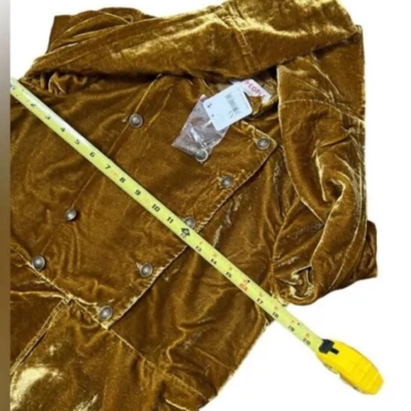 Free People Faye Stunning Metallic Gold Military Jacket - Picture 12 of 14